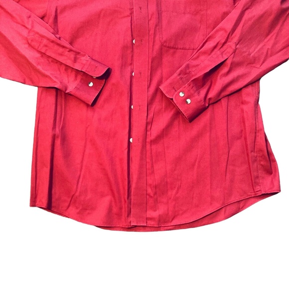 LL Bean Mens Red Button Down Long Sleeve wrinkle resistant Shirt Size L - Picture 4 of 8